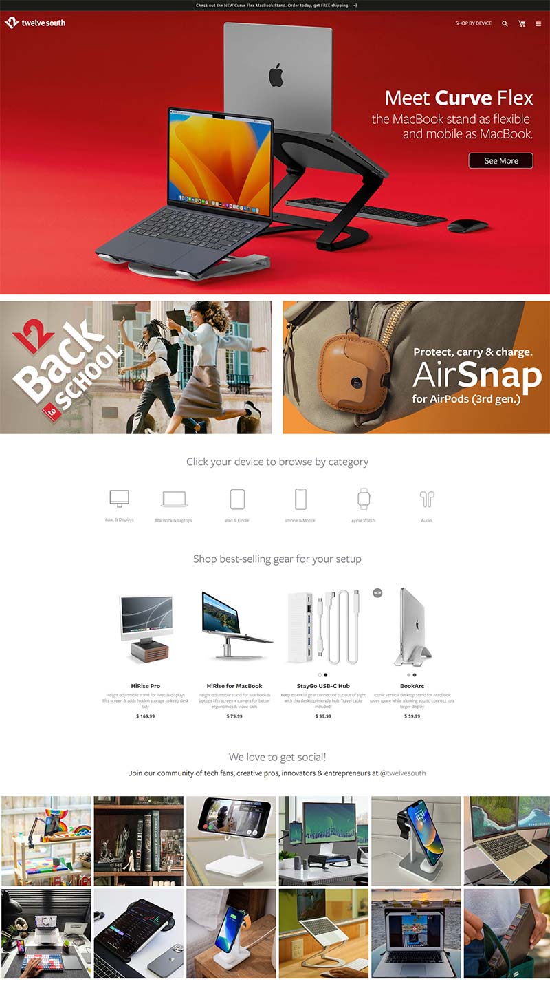 Twelve South 美国专业apple产品配件购物网站