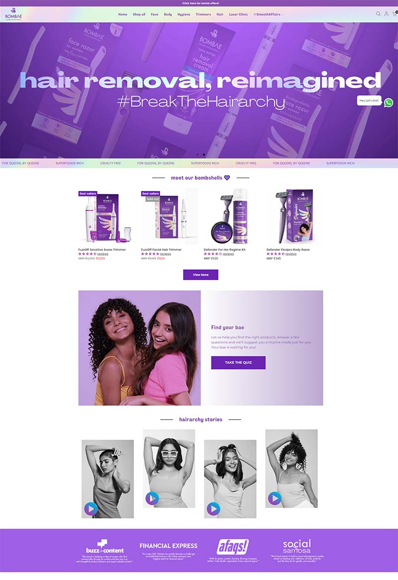 Bombae IN 印度女性脱毛工具购物网站