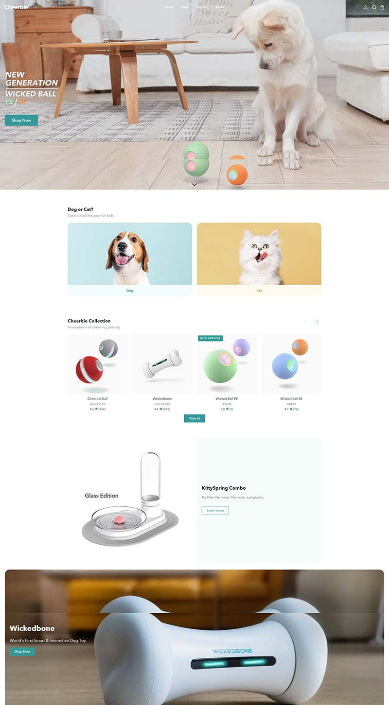 Cheerble US Smart Pet Toy Shopping Website