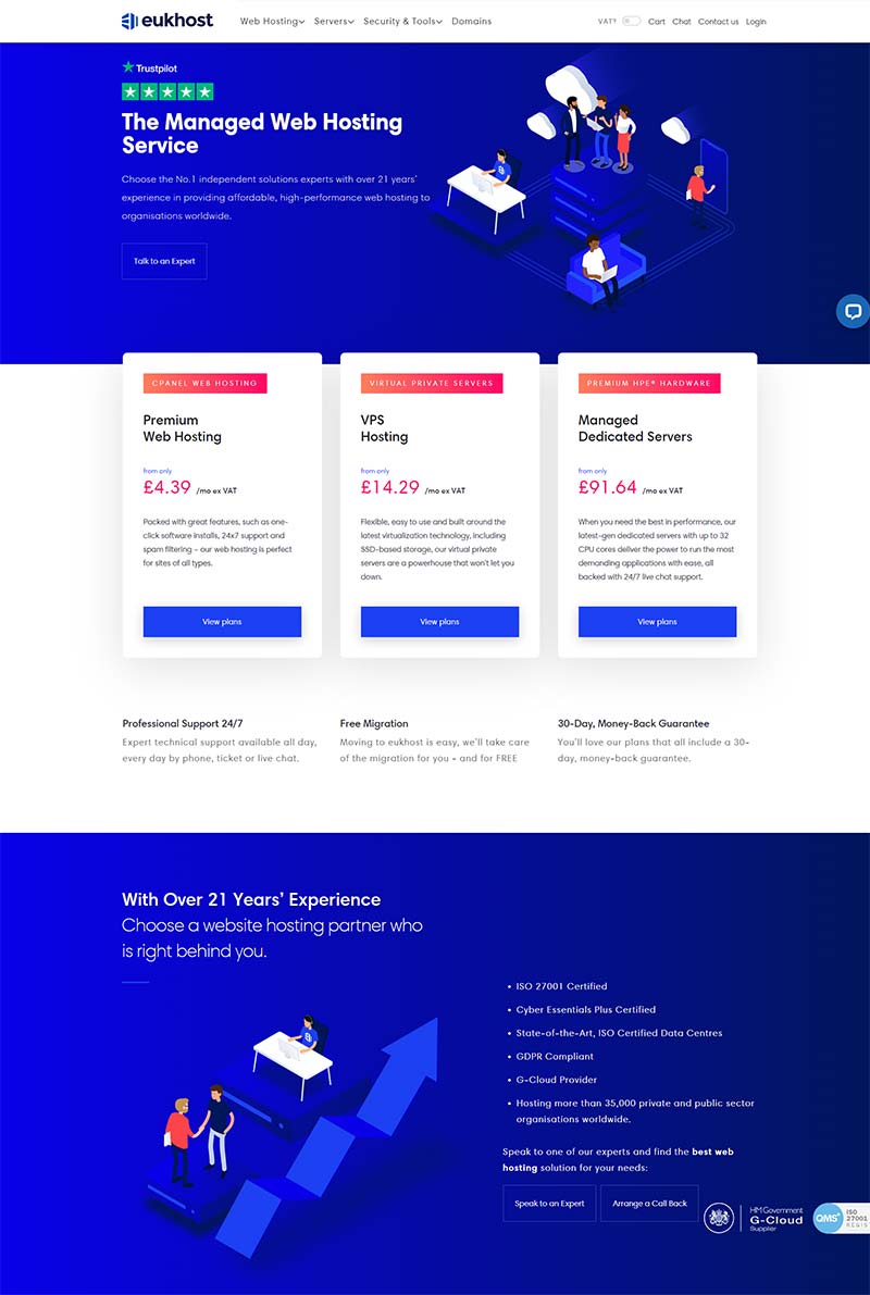 eUKhost 英国网络托管服务订阅网站
