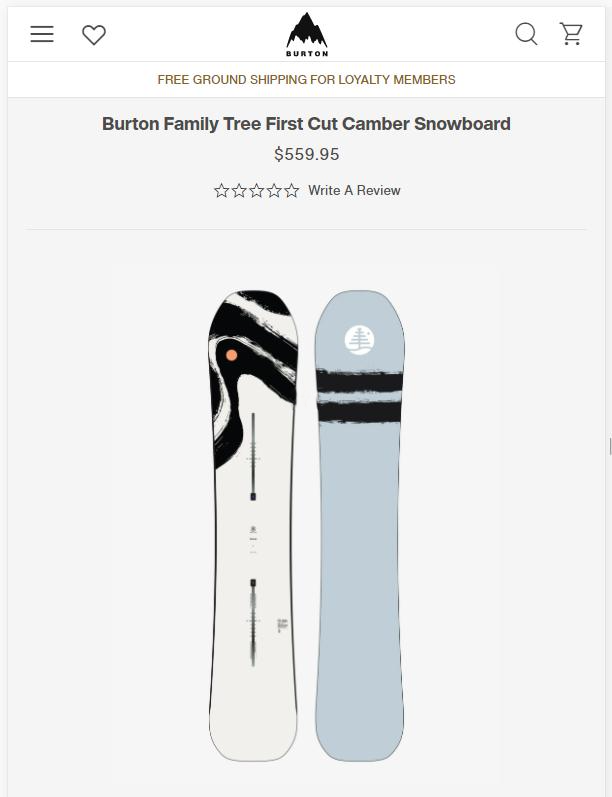 Burton selecting products