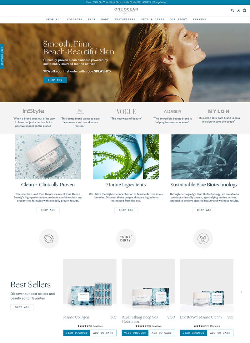 One Ocean Beauty 美国海洋科学护肤品购物网站