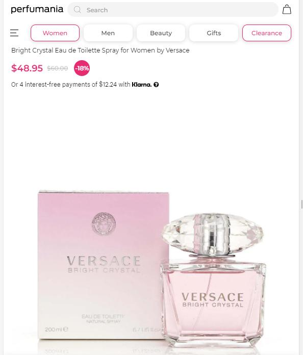 Perfumania product quantity and size