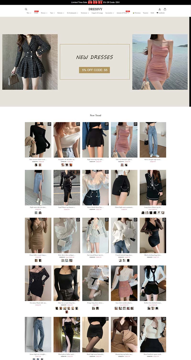 DRESSVY 英国快时尚女装购物网站