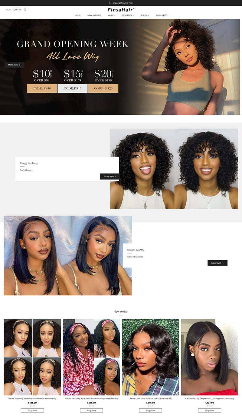Finsa Hair 美国女性假发品牌购物网站