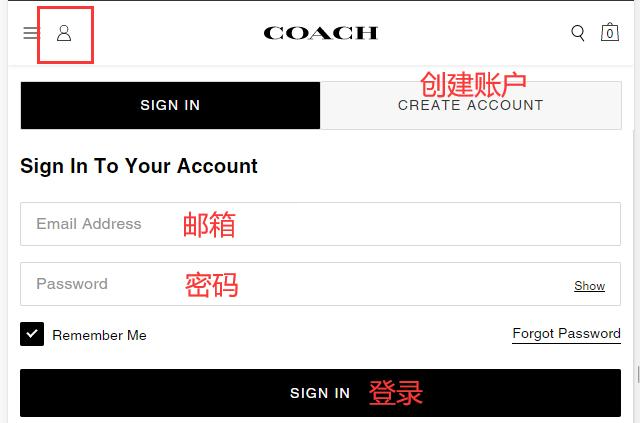 Coach account login