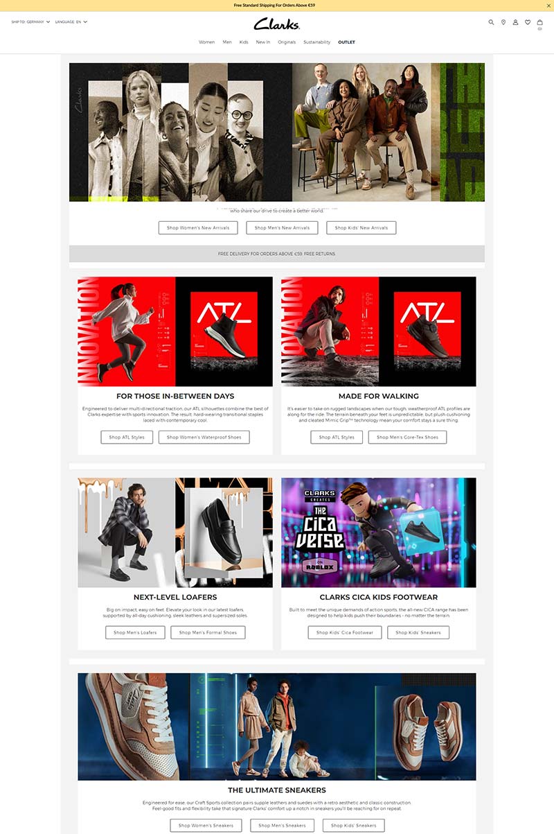 Clarks EU 英国时尚鞋履品牌欧盟官网