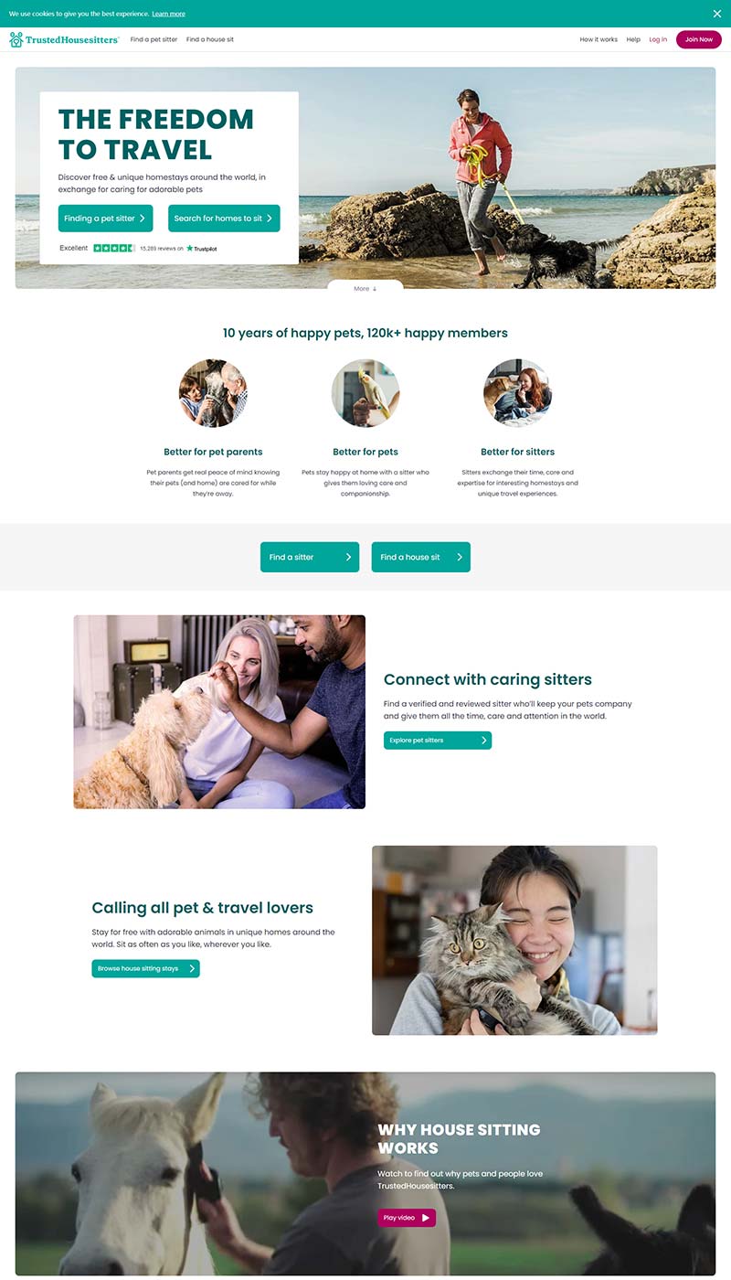 Trusted Housesitters 美国宠物社区APP订阅网站