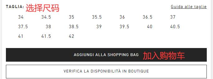 Valentino shopping cart