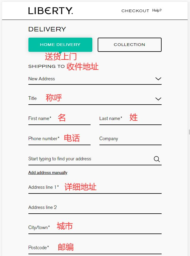 Liberty London shipping address
