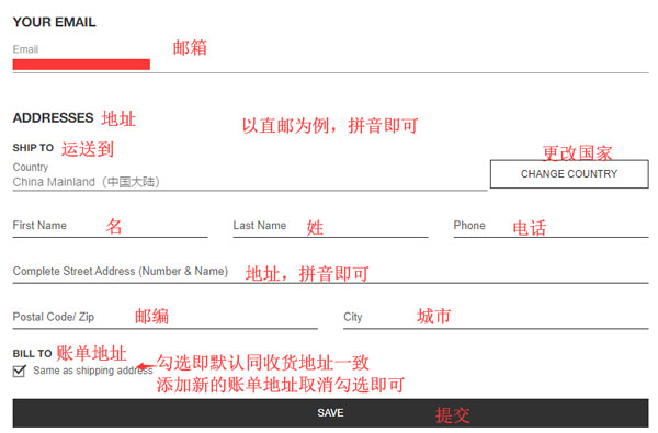 Shipping Address and Billing