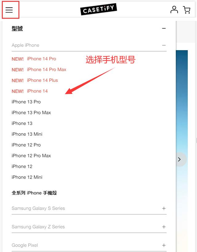 Casetify Selecting Items