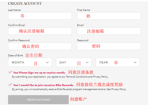 lancome account registration