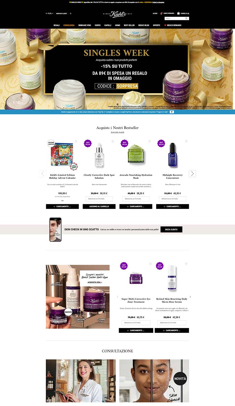 Kiehl's IT 科颜氏品牌护肤意大利官网