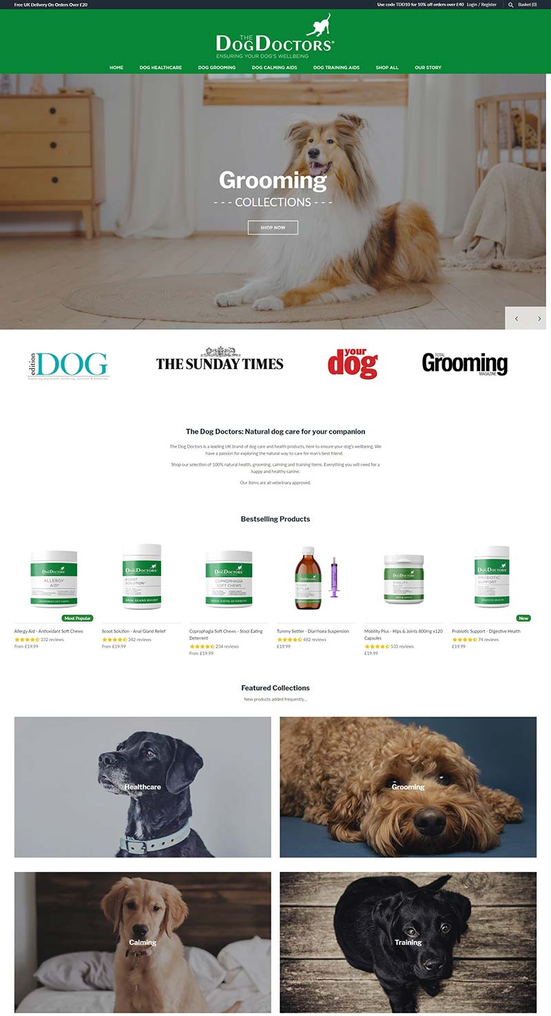 The Dog Doctors 英国狗狗护理产品购物网站
