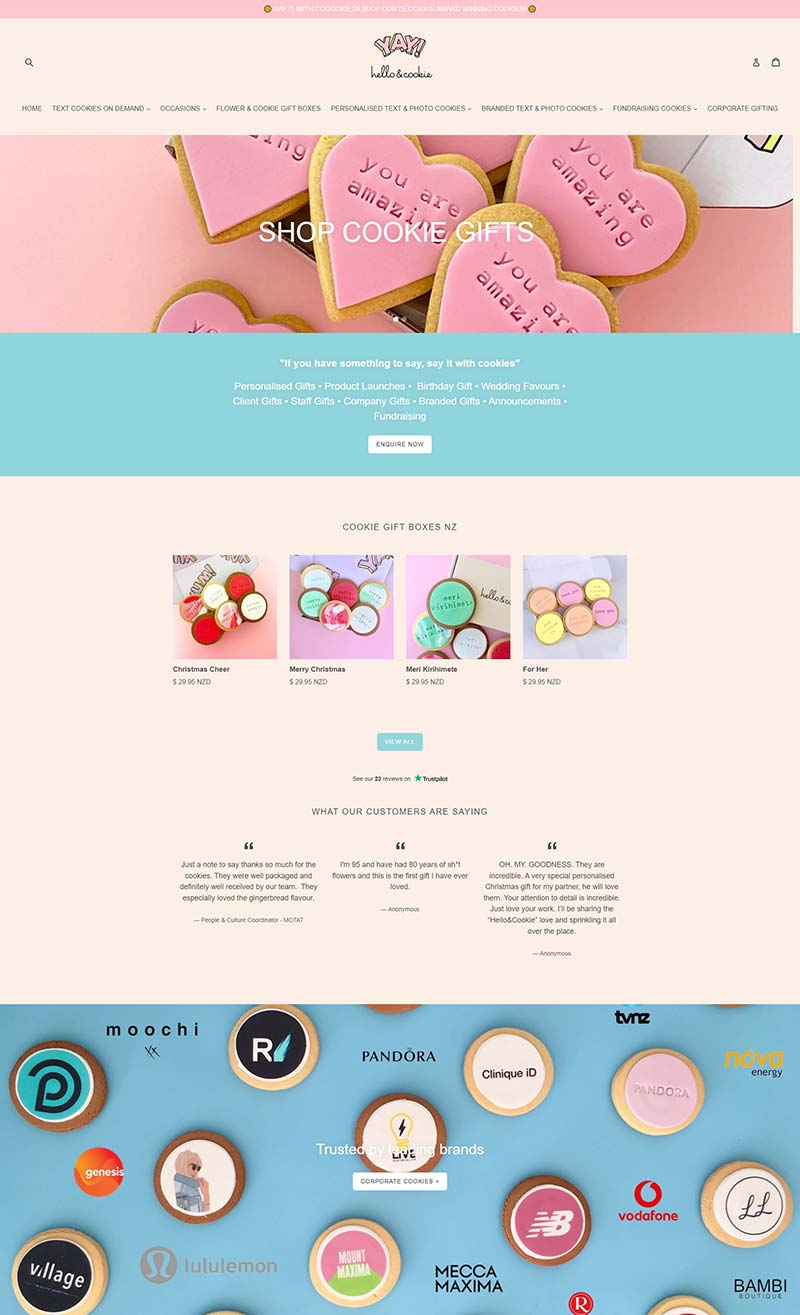 Helloandcookie 新西兰创意饼干购物网站