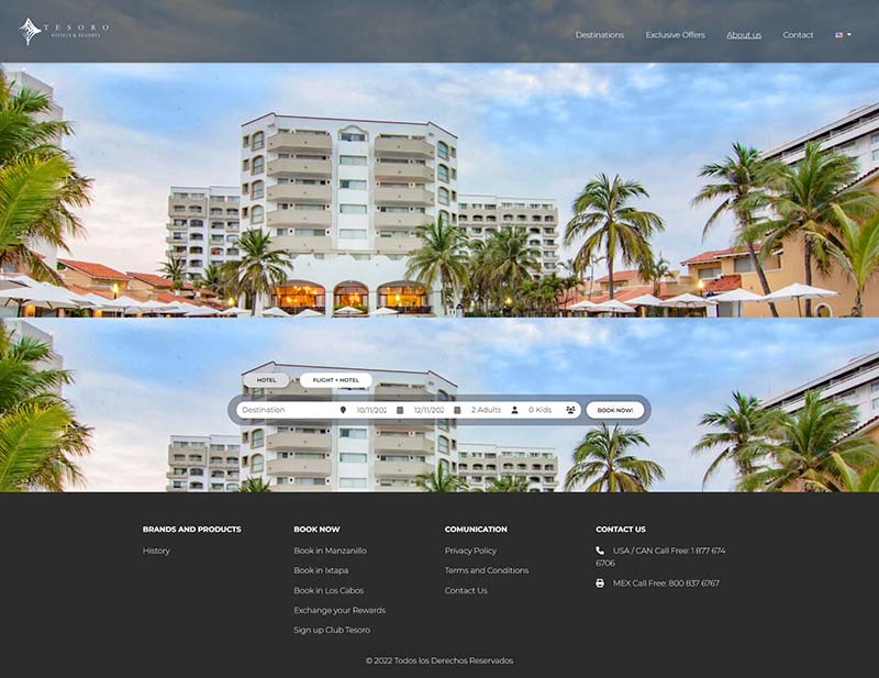 Tesoro Resorts 墨西哥旅游酒店在线预定网站