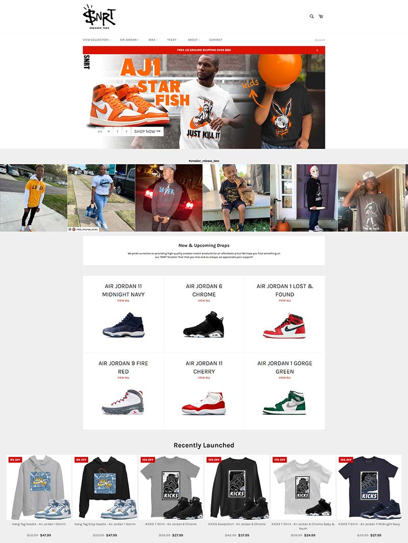 SNRT Sneaker Tee 美国运动鞋购物网站