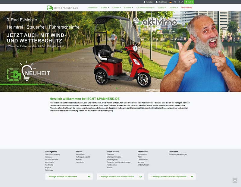 ECHT-SPANNEND.DE 德国电动车配件购物网站