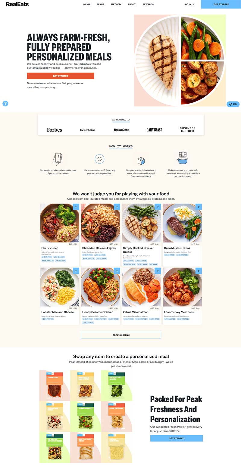 RealEats 美国新鲜食谱订购网站