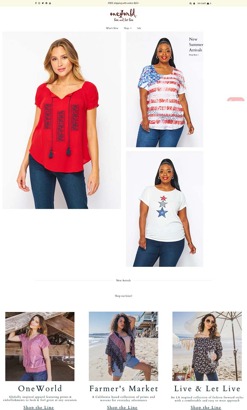 OneWorld Apparel 美国针织女装服饰购物网站