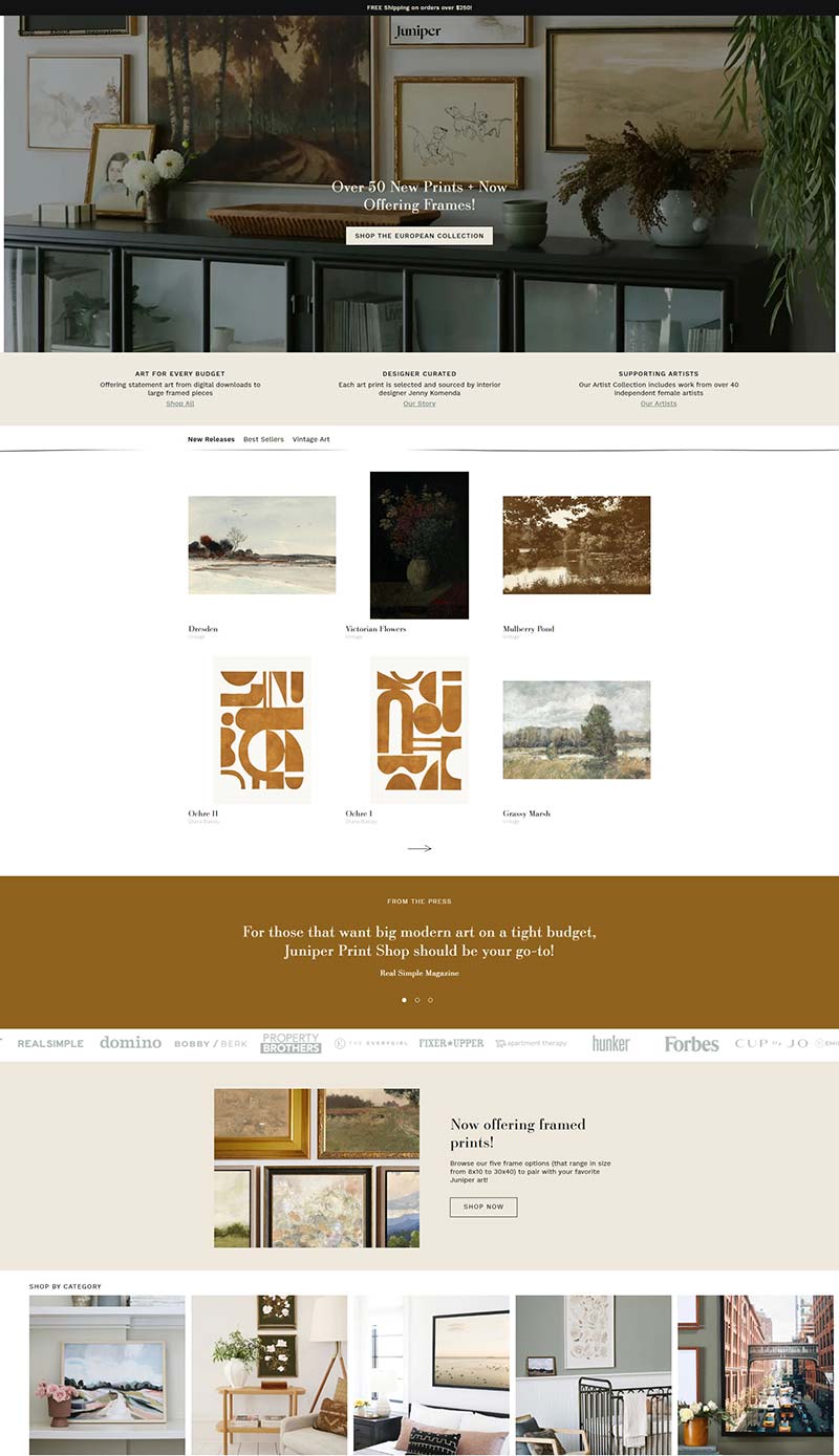Juniper Print Shop 美国艺术版画装饰品购物网站