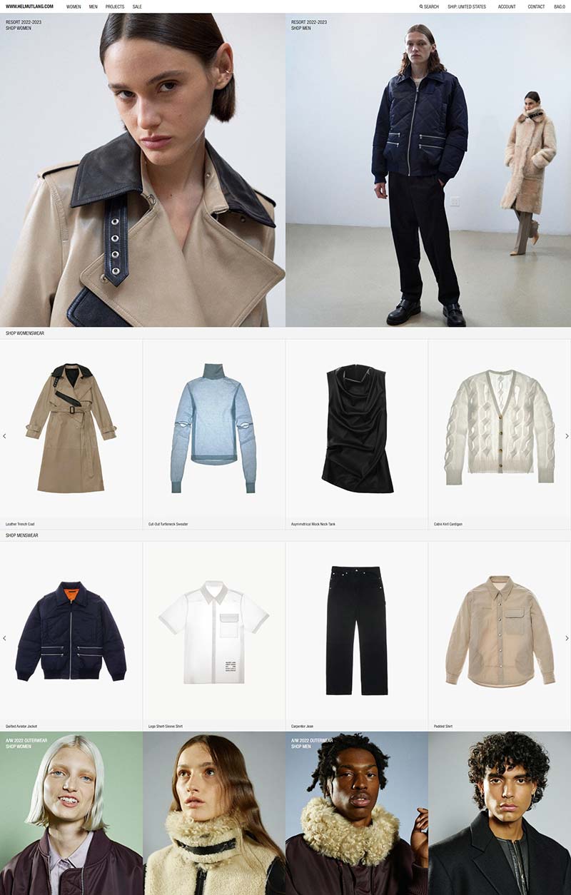 Helmut Lang 美国高端时装品牌购物网站