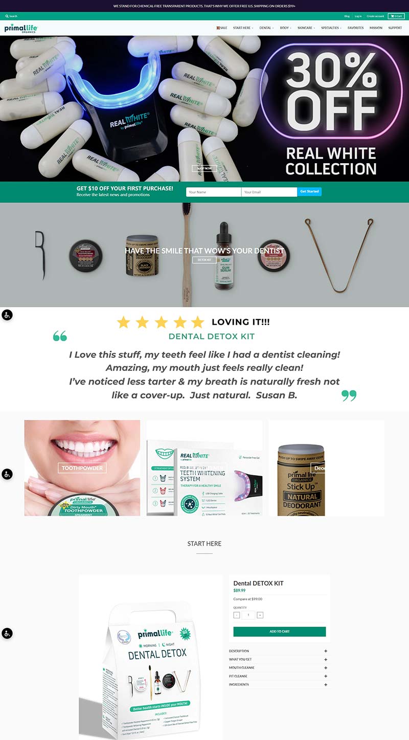Primal Life Organics 美国排毒美容保健品购物网站