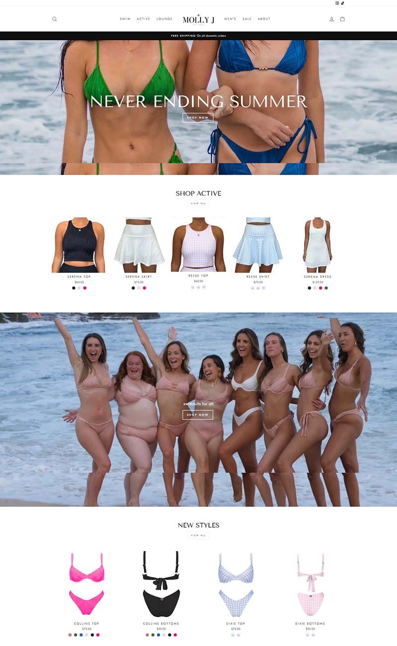 Molly J The Label 美国奢华泳装品牌购物网站