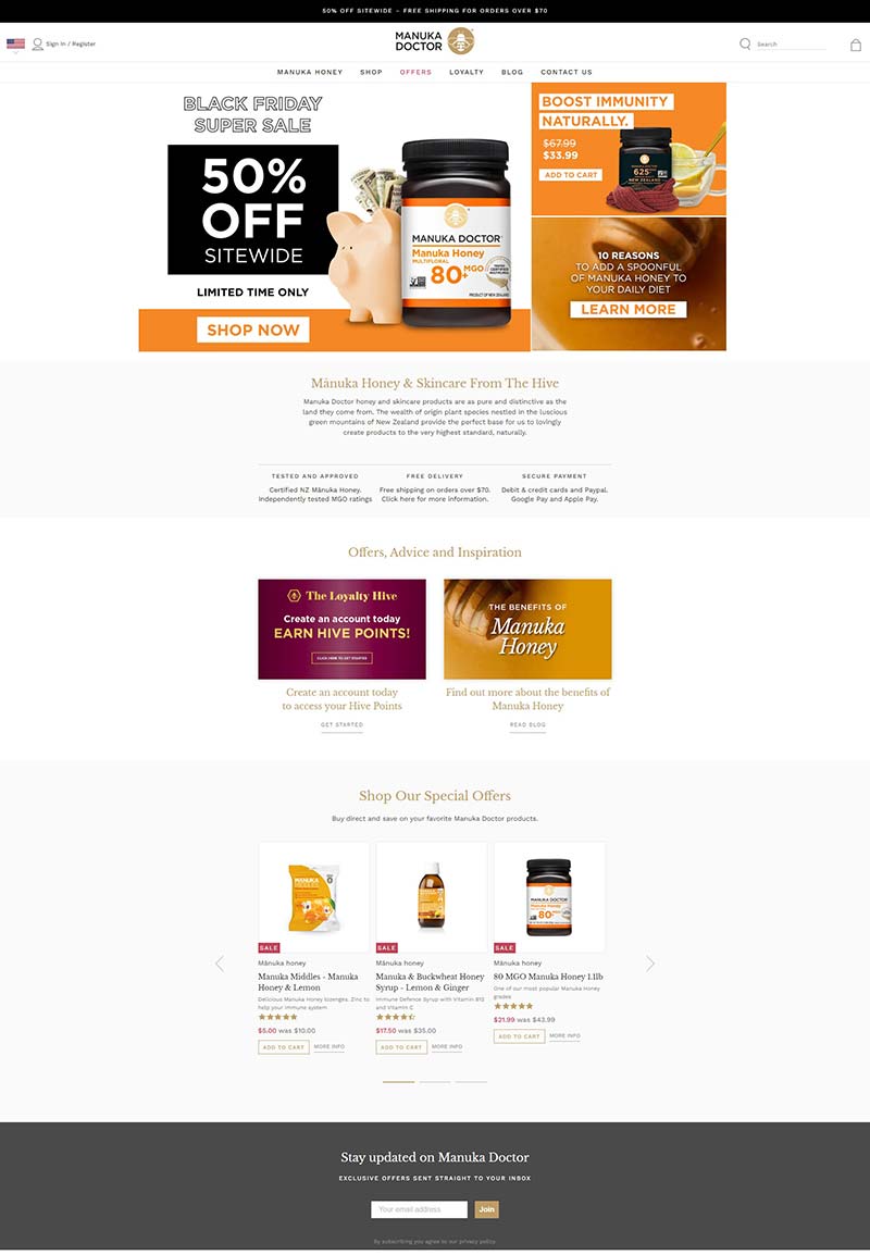 Manuka Doctor US 新西兰蜂蜜保健品牌美国官网