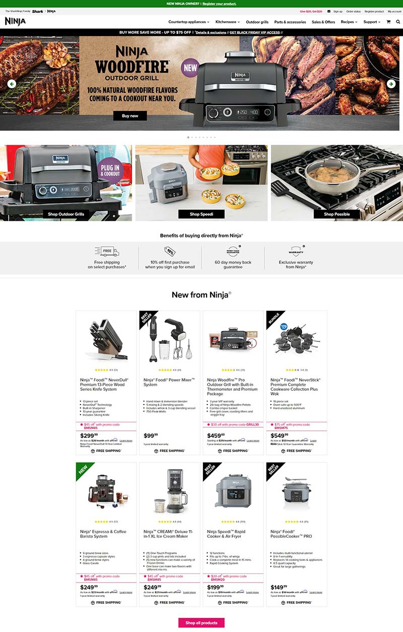 Ninja Kitchen 美国小型家用电器购物网站
