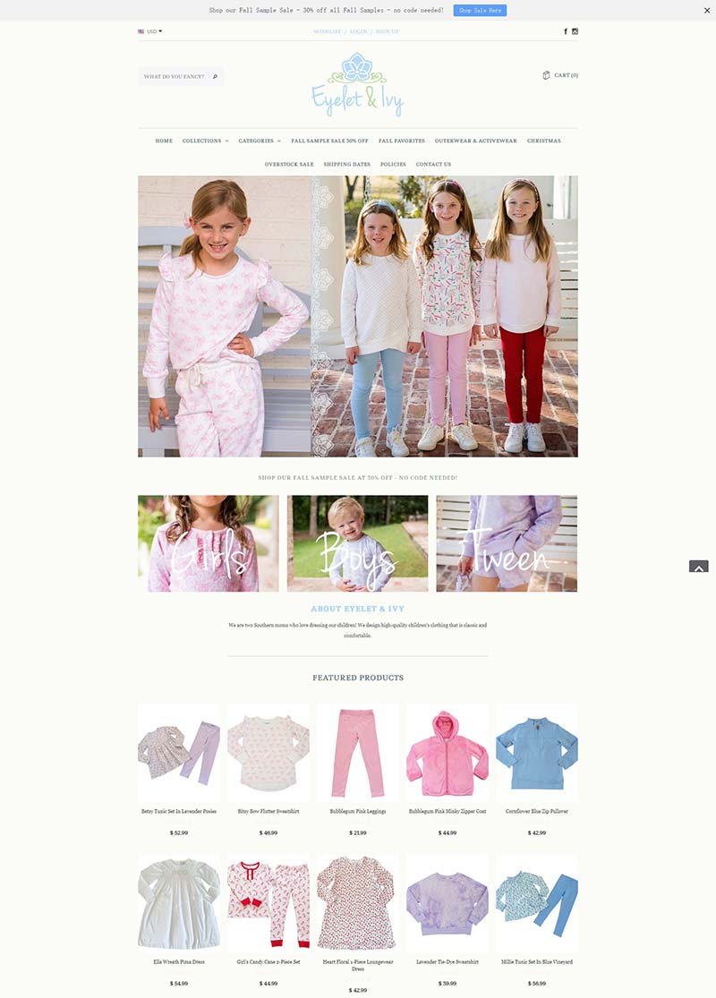 Eyelet & Ivy 美国手工童装服饰购物网站
