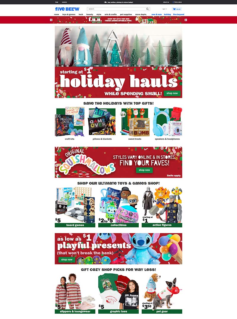 Five Below 美国特色五美元折扣购物商店