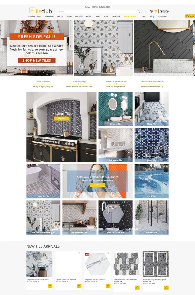 Tile Club 美国家庭瓷砖装饰预定网站