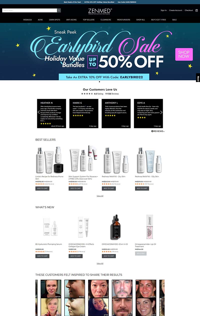 Zenmed SkinCare 美国美容治疗护肤品购物网站