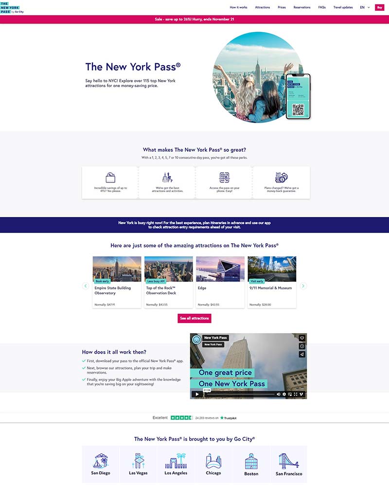New York Pass 美国纽约旅游通票在线预定网站