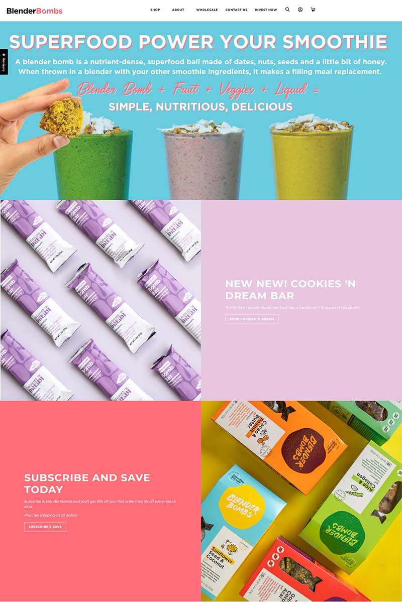 Blender Bombs 美国健康零食品牌购物网站