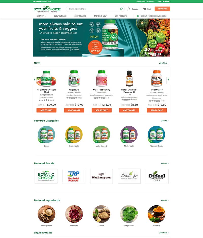 Botanic Choice 美国天然保健品购物网站