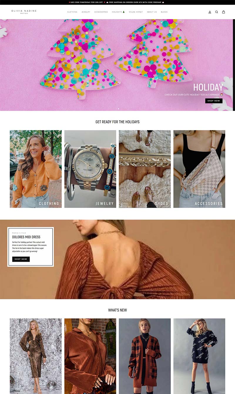 Olivia Nadine Boutique 美国时尚精品女装购物网站