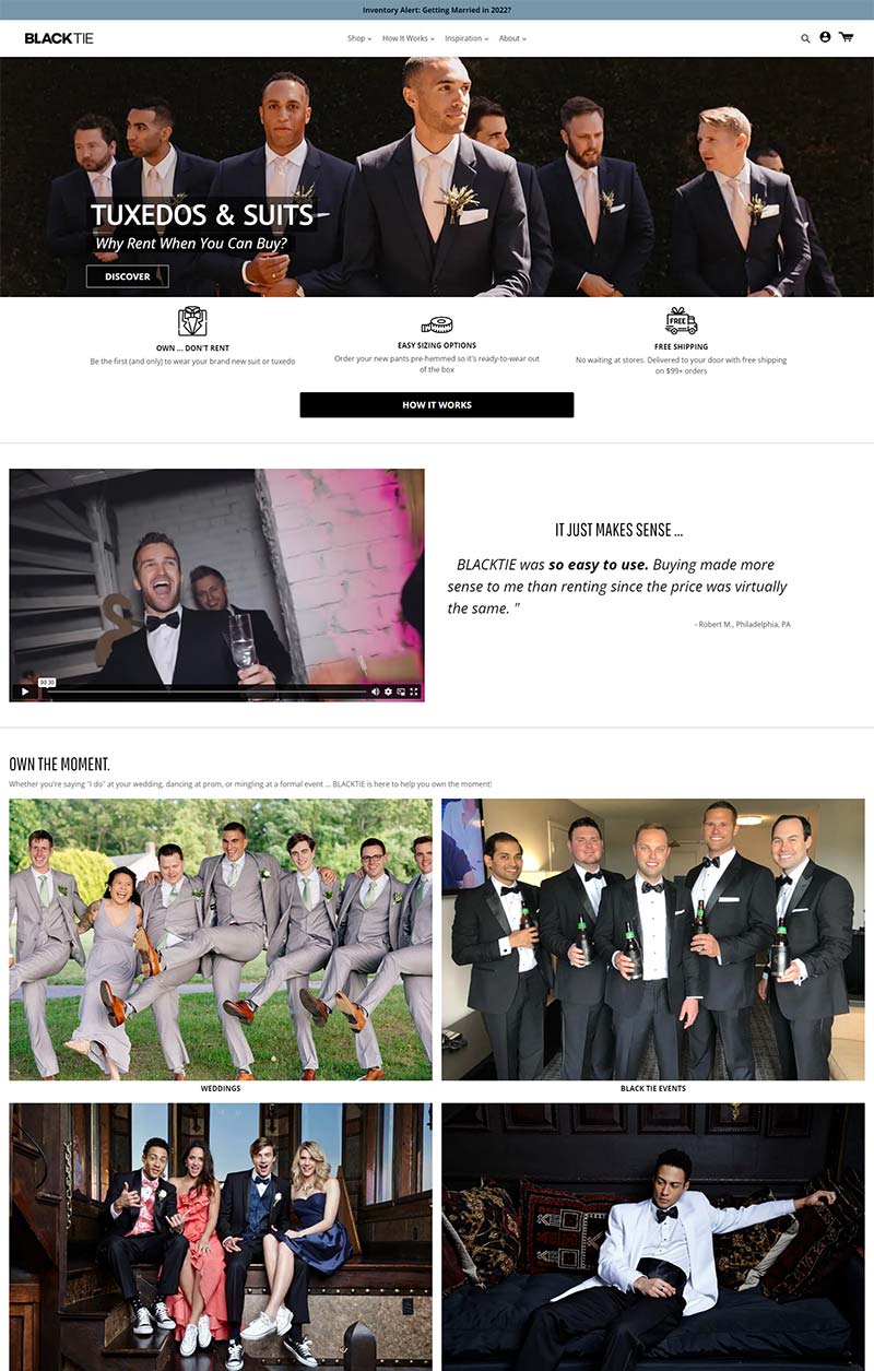 BLACKTIE 美国男士燕尾服在线租赁网站