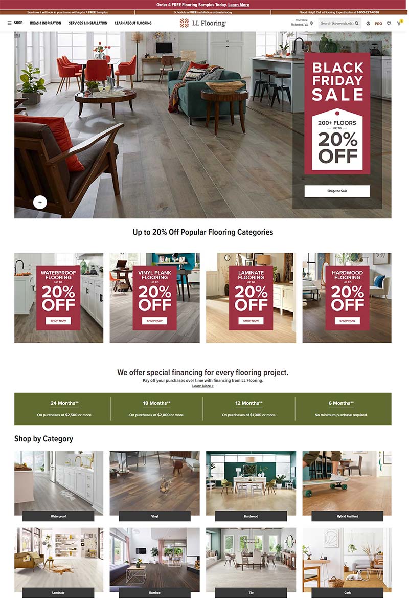 LL Flooring 美国居家硬木地板购物网站