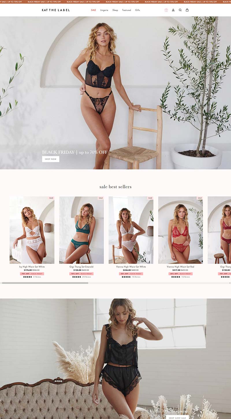 Kat the Label 澳大利亚高端女性内衣购物网站
