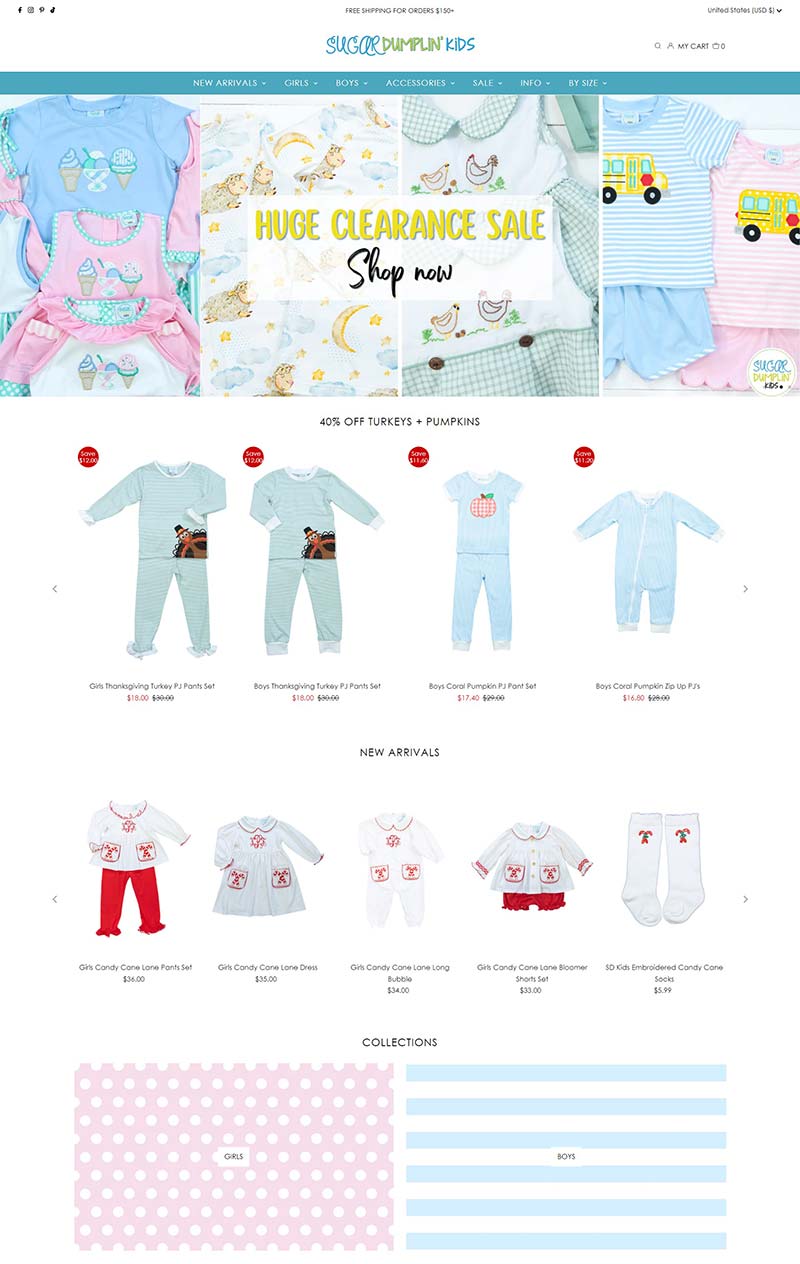 Sugar Dumplin' Kids 美国童装品牌购物网站