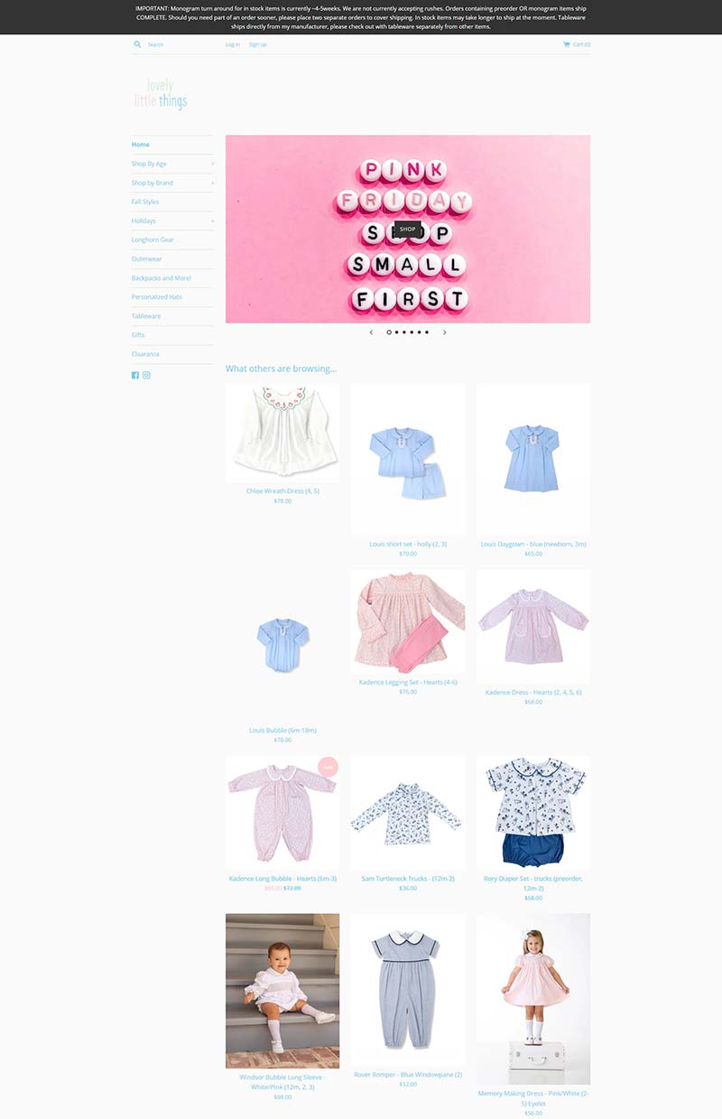 Lovely Little Things Boutique 美国童装礼品购物网站