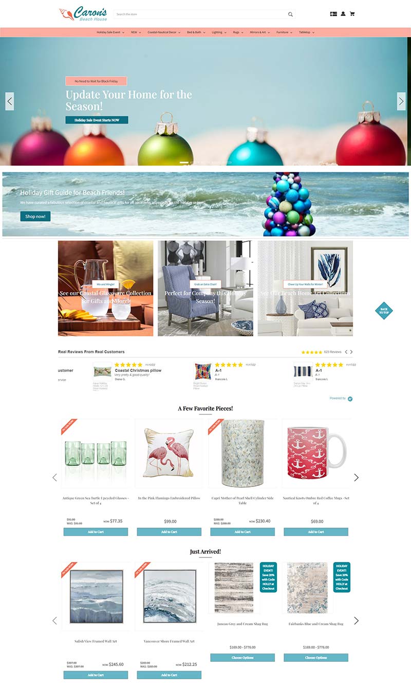Caron's Beach House 美国沿海风格家具购物网站