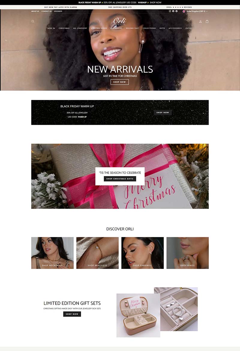 Orli Jewellery 英国个性珠宝饰品购物网站