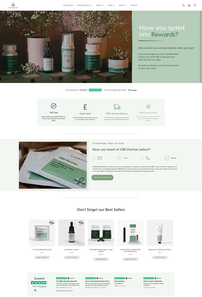 Cannacares 英国医用CBD保健产品购物网站