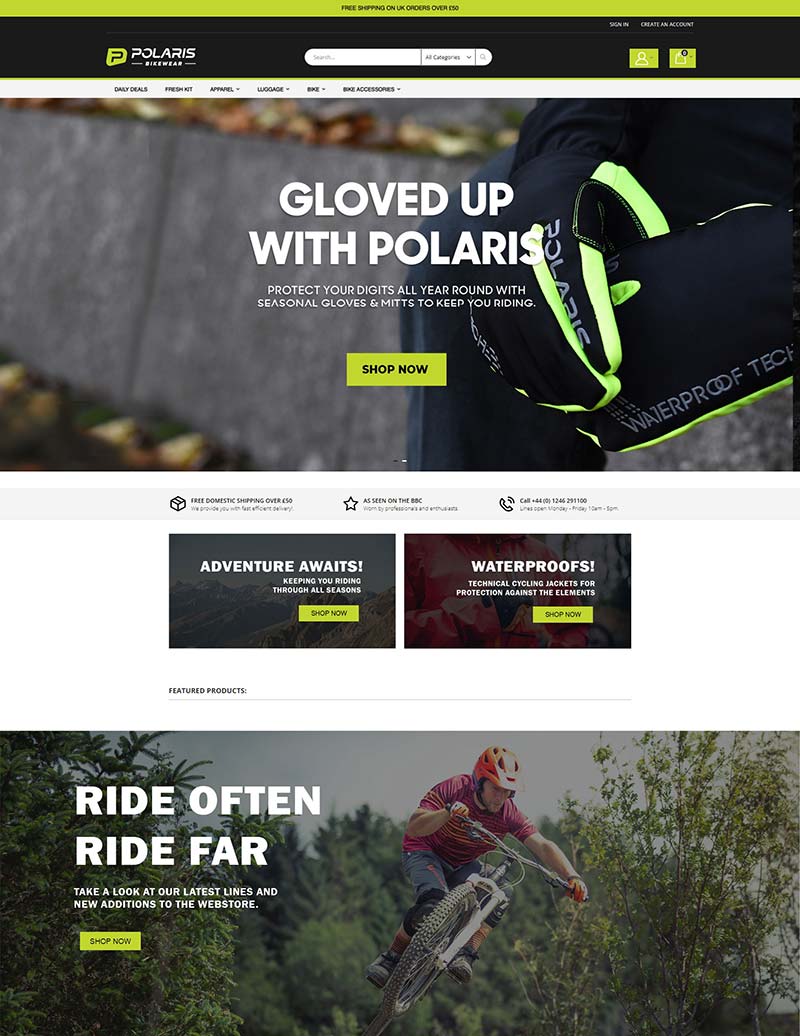 Polaris Bikewear 英国自行车装备购物网站