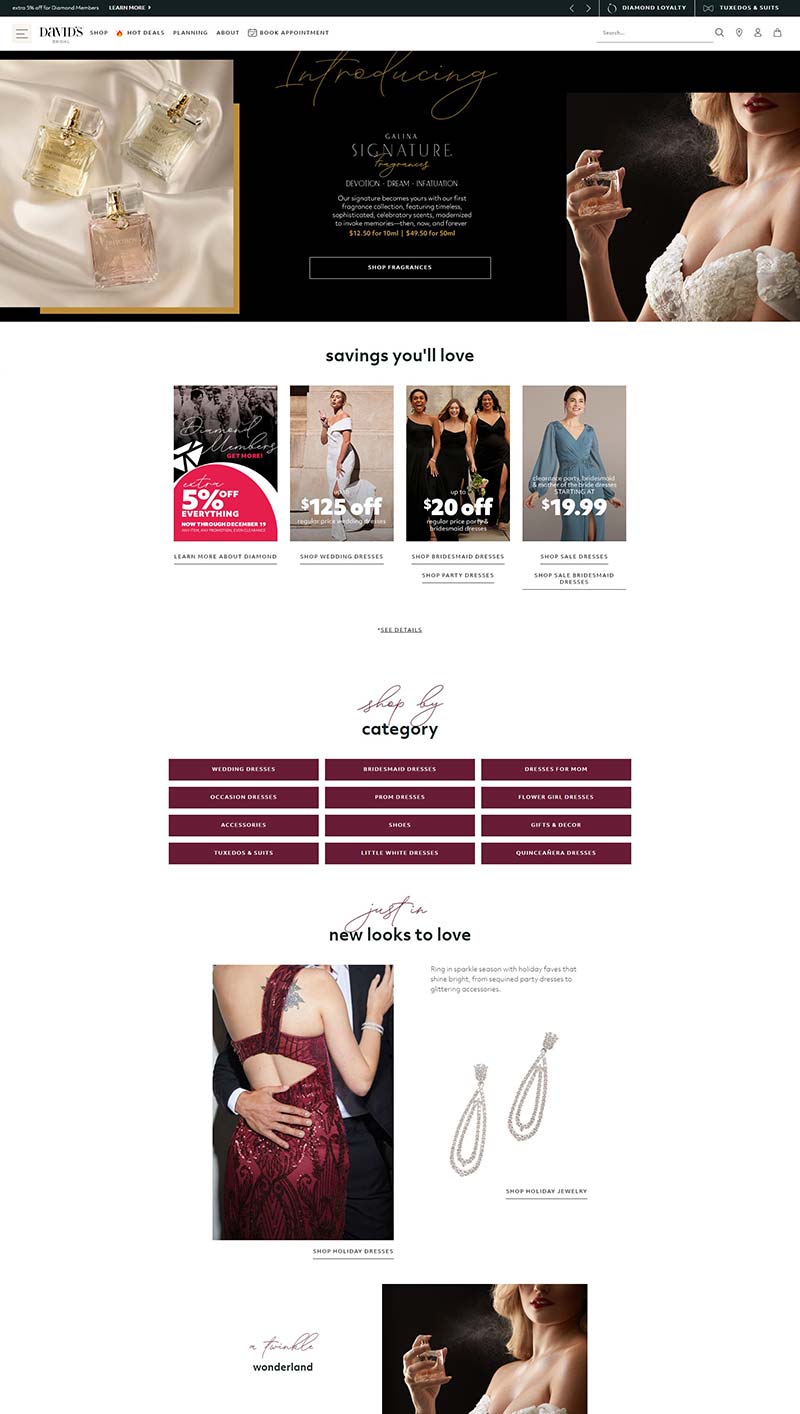 David's Bridal 美国新娘婚纱礼服购物网站