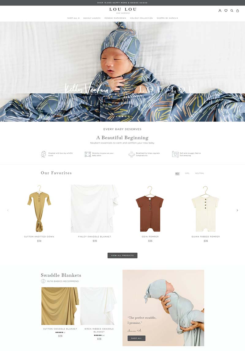 Lou Lou & Company 美国新生儿服装毯子购物网站